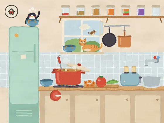 The kitchen, a screenshot from Tiny Atlas on iPad